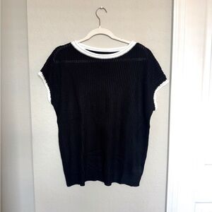 SHEIN Black and White Knitted Sweater Blouse